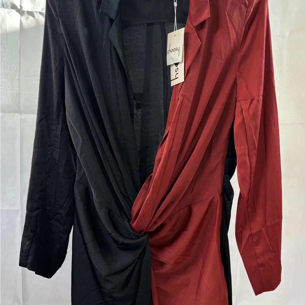Choosy Elegant Two-Tone Long Sleeve Dress